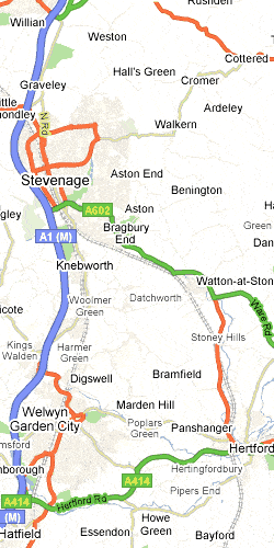 map of hertfordshire