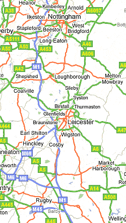 map of leicestershire
