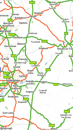 map of nottinghamshire