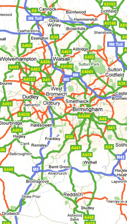 map of west midlands