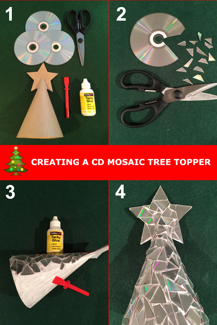 cd mosaic tree topper